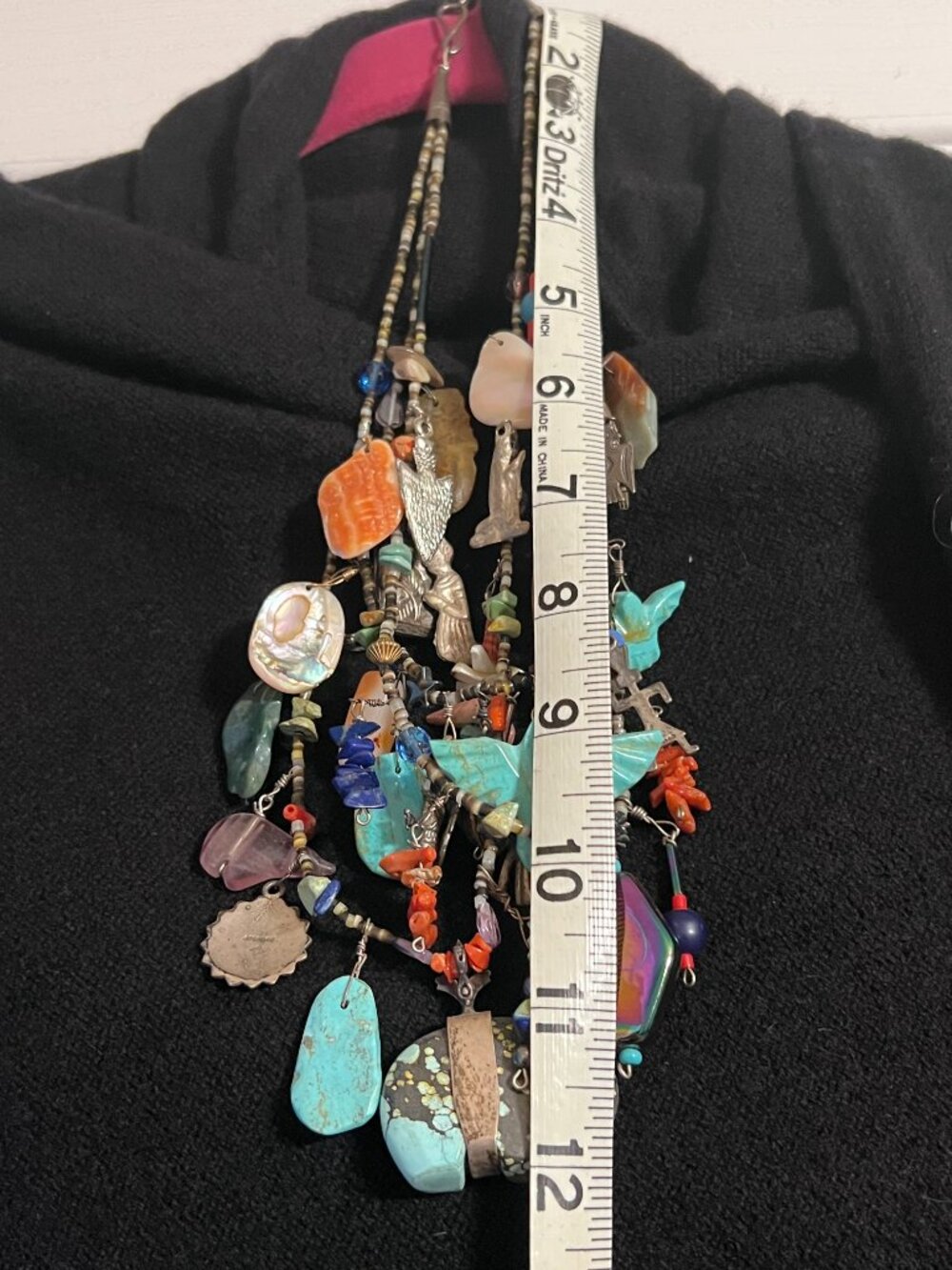Native American Santo Domingo 3 Strand Treasure Necklace - Picture 5 of 12